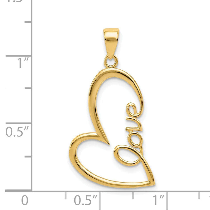 Lovely Rita's Pendants & Charms 14k Yellow Gold Love Heart Fancy Design Pendant