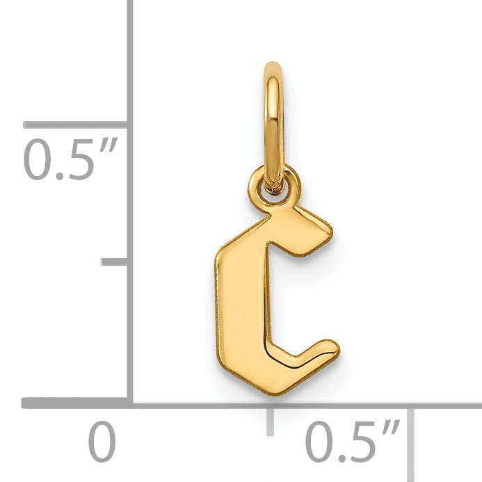 Lovely Rita's Pendants & Charms 14K Yellow Gold Lower Case Letter C Initial Charm Pendant