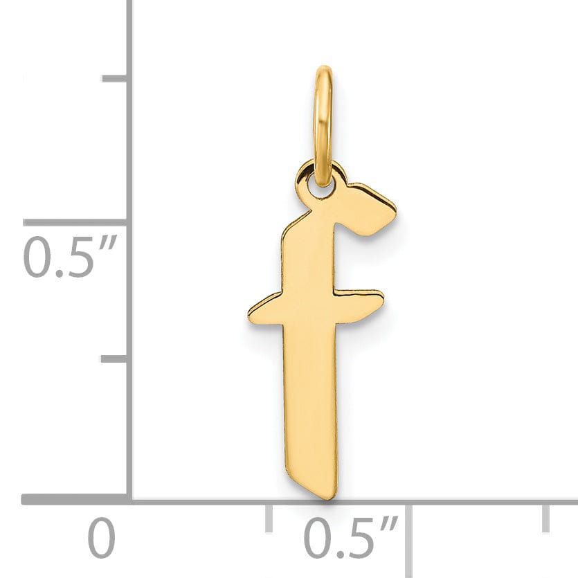 Lovely Rita's Pendants & Charms 14K Yellow Gold Lower Case Letter F Initial Charm Pendant