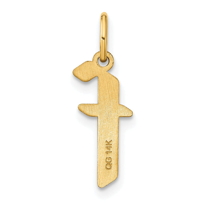 Lovely Rita's Pendants & Charms 14K Yellow Gold Lower Case Letter F Initial Charm Pendant