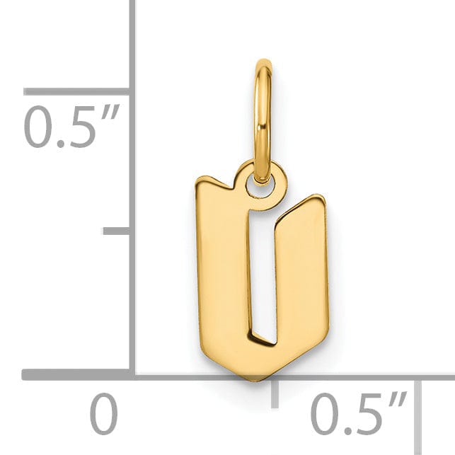 Lovely Rita's Pendants & Charms 14K Yellow Gold Lower Case Letter V Initial Charm Pendant