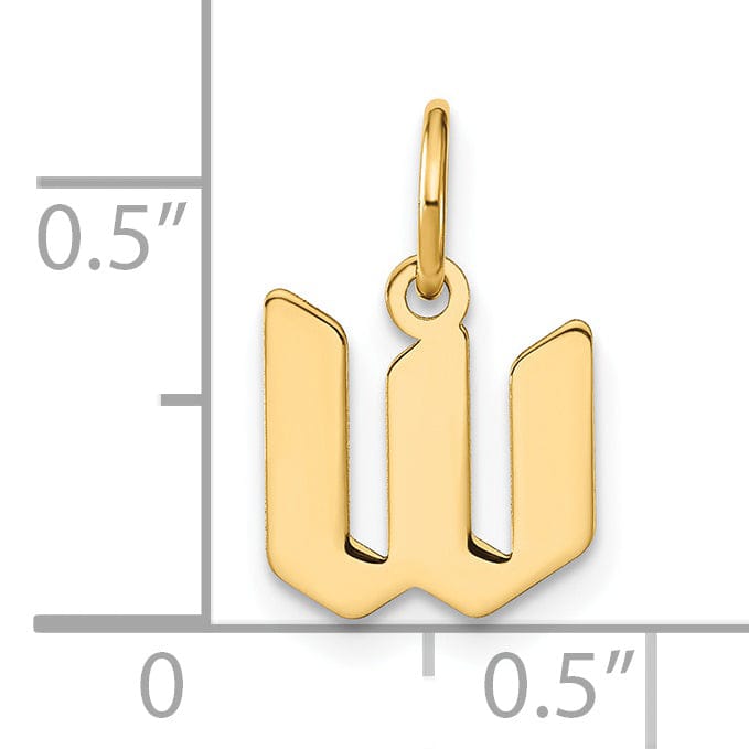 Lovely Rita's Pendants & Charms 14K Yellow Gold Lower Case Letter W Initial Charm Pendant