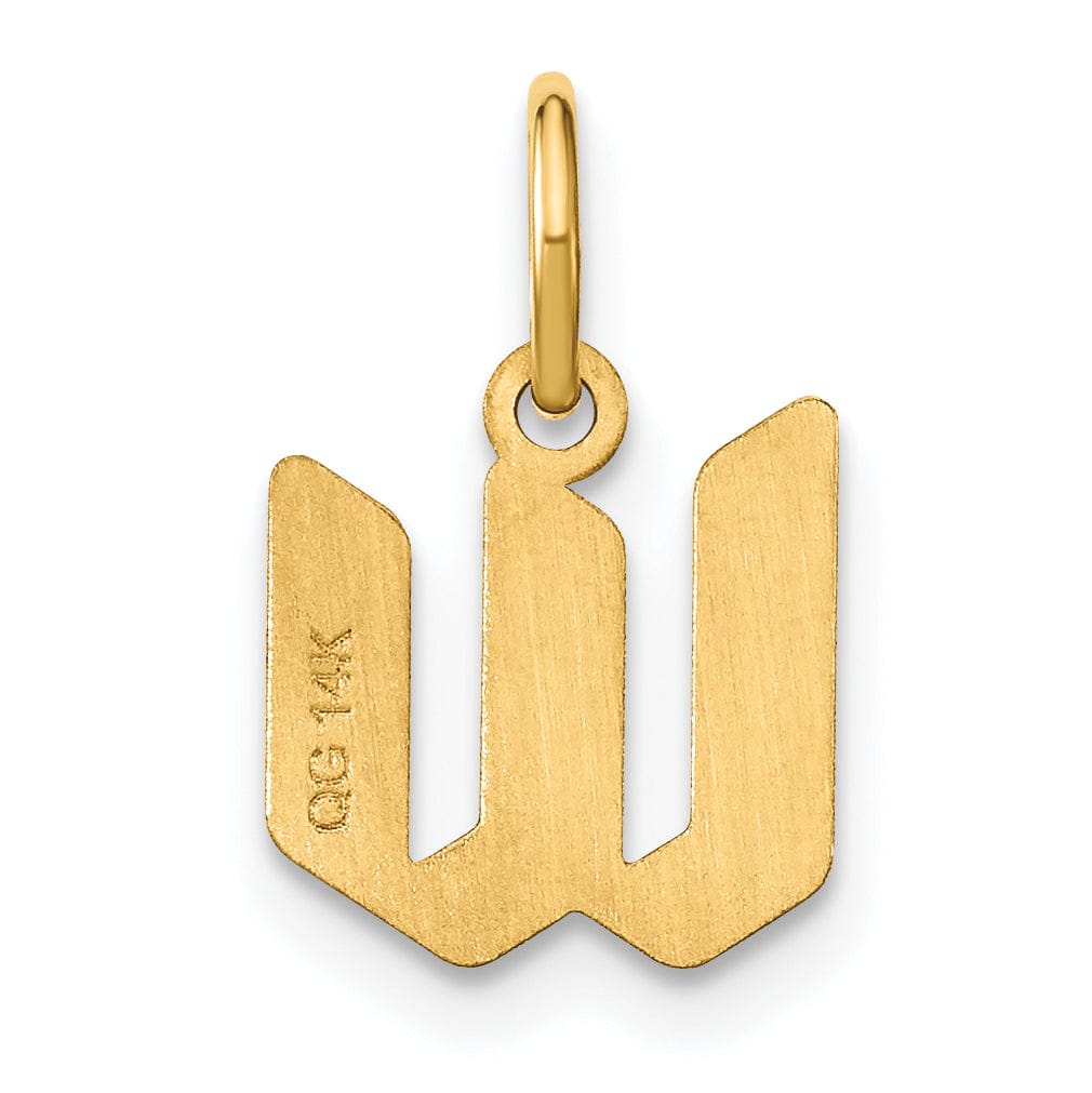 Lovely Rita's Pendants & Charms 14K Yellow Gold Lower Case Letter W Initial Charm Pendant