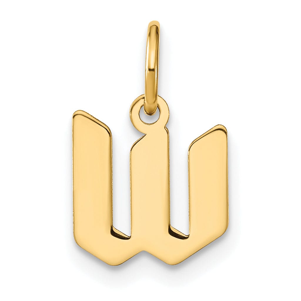 Lovely Rita's Pendants & Charms 14K Yellow Gold Lower Case Letter W Initial Charm Pendant