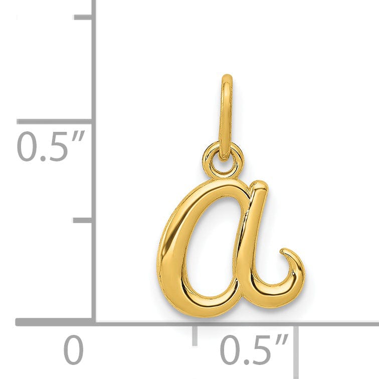 Lovely Rita's Pendants & Charms 14K Yellow Gold Lower Case Script Letter A Initial Pendant