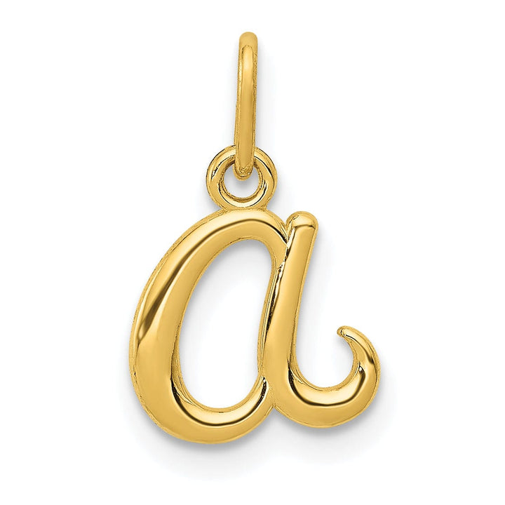 Lovely Rita's Pendants & Charms 14K Yellow Gold Lower Case Script Letter A Initial Pendant