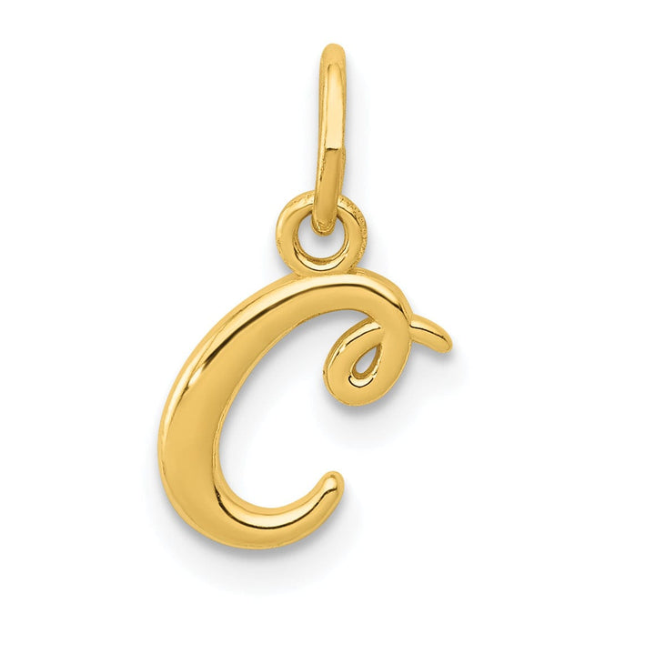 Lovely Rita's Pendants & Charms 14K Yellow Gold Lower Case Script Letter C Initial Pendant