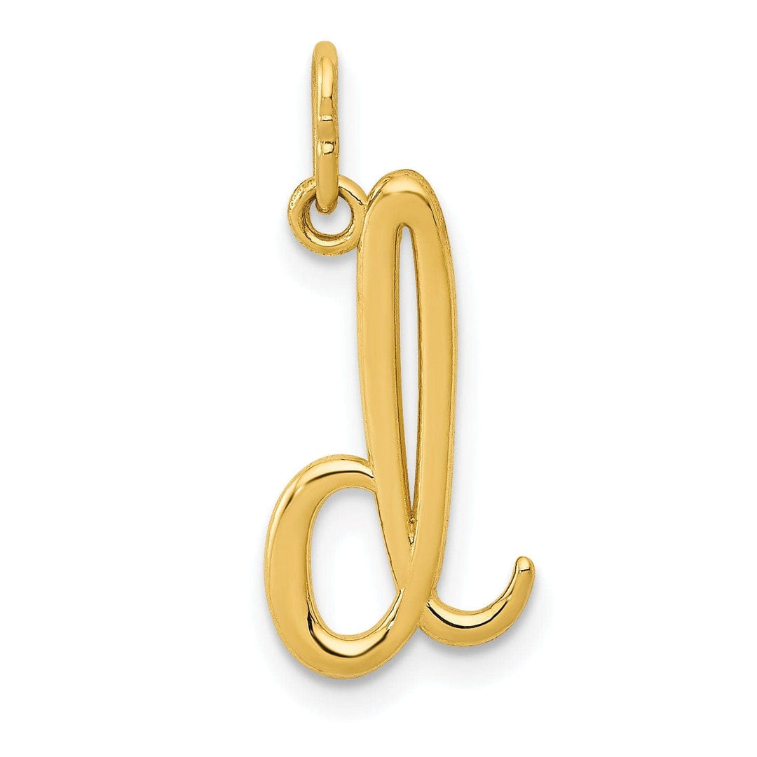 Lovely Rita's Pendants & Charms 14K Yellow Gold Lower Case Script Letter D Initial Pendant