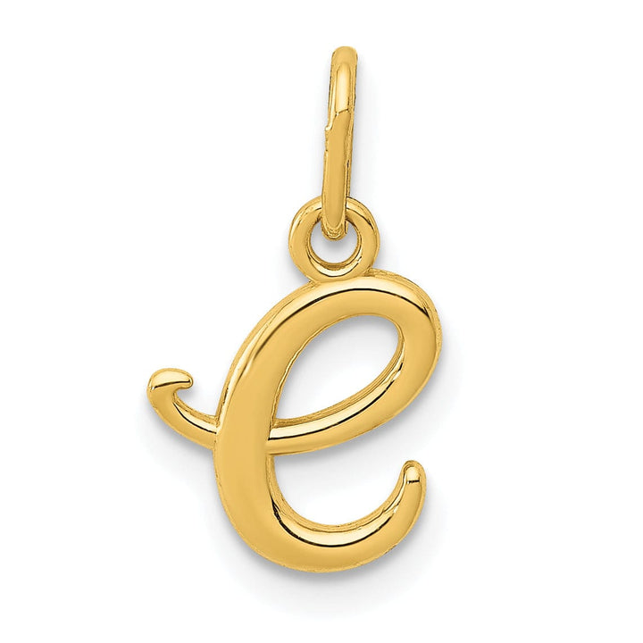 Lovely Rita's Pendants & Charms 14K Yellow Gold Lower Case Script Letter E Initial Pendant