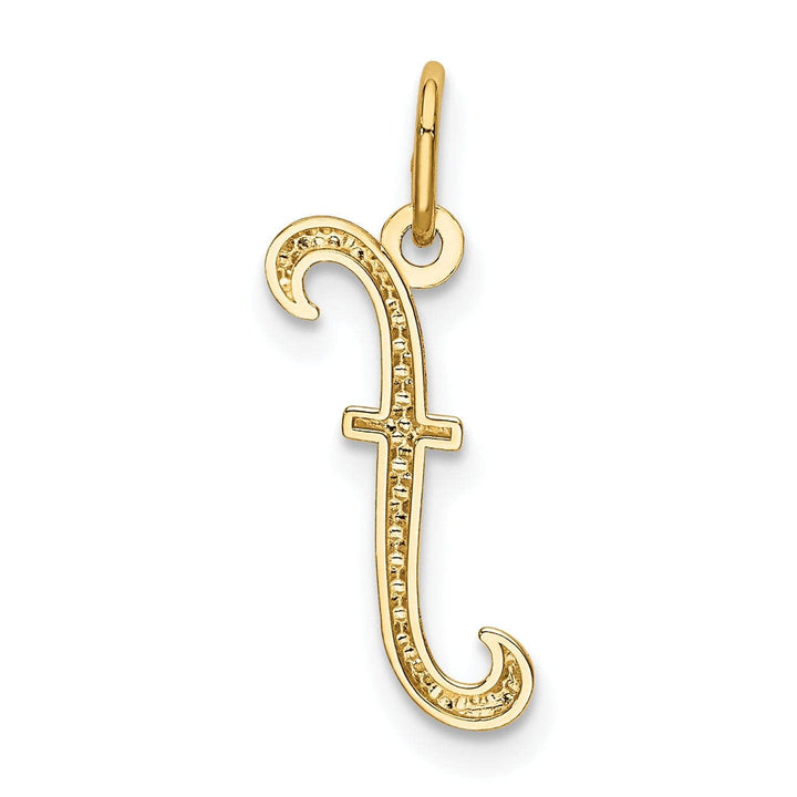 Lovely Rita's Pendants & Charms 14K Yellow Gold Lower Case Script Letter F Initial Pendant