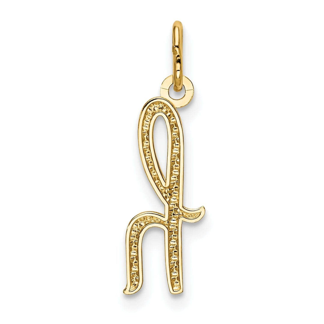 Lovely Rita's Pendants & Charms 14K Yellow Gold Lower Case Script Letter H Initial Pendant