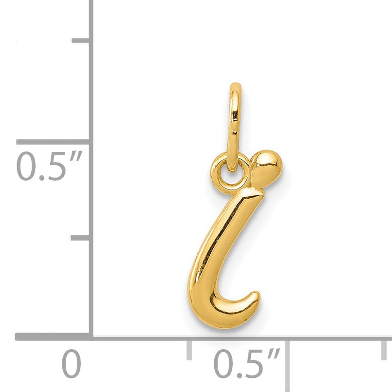 Lovely Rita's Pendants & Charms 14K Yellow Gold Lower Case Script Letter I Initial Pendant
