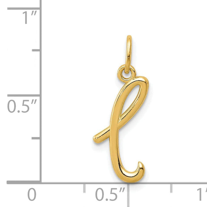 Lovely Rita's Pendants & Charms 14K Yellow Gold Lower Case Script Letter L Initial Pendant
