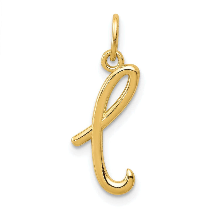 Lovely Rita's Pendants & Charms 14K Yellow Gold Lower Case Script Letter L Initial Pendant
