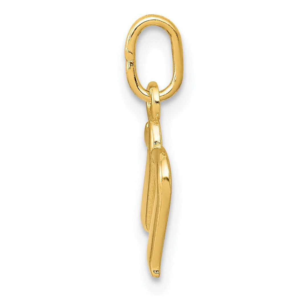 Lovely Rita's Pendants & Charms 14K Yellow Gold Lower Case Script Letter N Initial Pendant