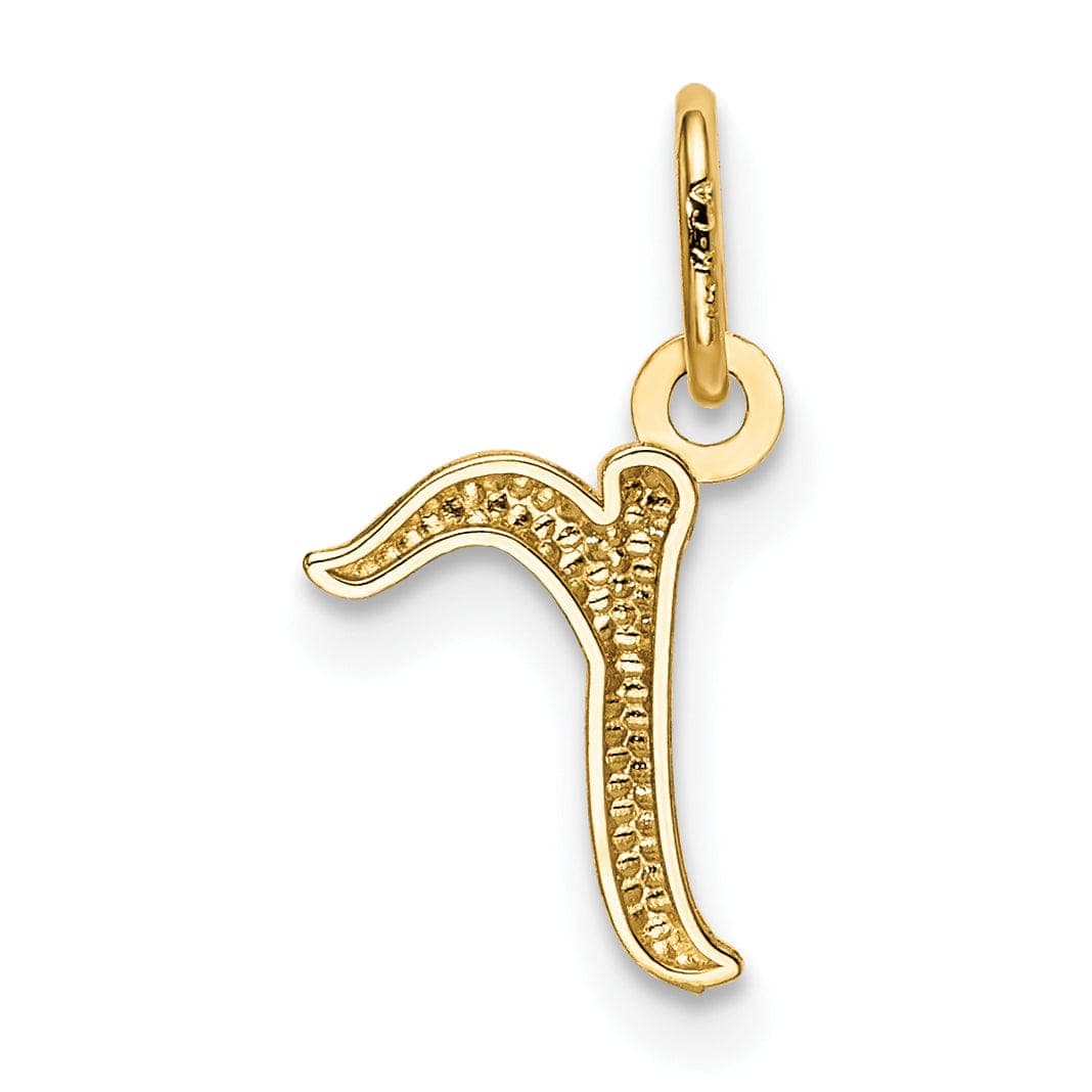 Lovely Rita's Pendants & Charms 14K Yellow Gold Lower Case Script Letter R Initial Pendant