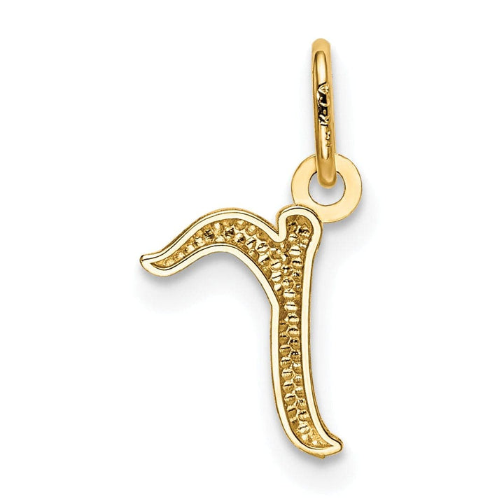 Lovely Rita's Pendants & Charms 14K Yellow Gold Lower Case Script Letter R Initial Pendant