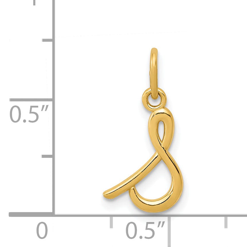 Lovely Rita's Pendants & Charms 14K Yellow Gold Lower Case Script Letter S Initial Pendant