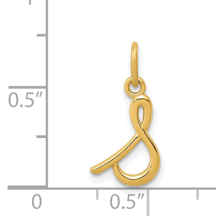 Lovely Rita's Pendants & Charms 14K Yellow Gold Lower Case Script Letter S Initial Pendant