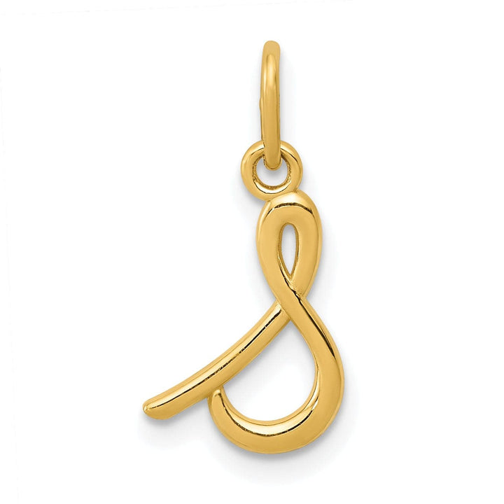Lovely Rita's Pendants & Charms 14K Yellow Gold Lower Case Script Letter S Initial Pendant