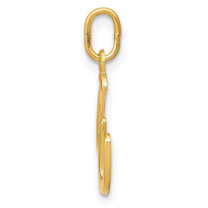 Lovely Rita's Pendants & Charms 14K Yellow Gold Lower Case Script Letter W Initial Pendant