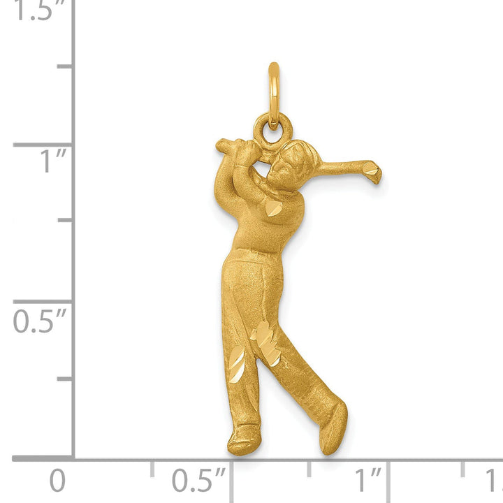 Lovely Rita's Pendants & Charms 14k Yellow Gold Male Playing Golfer Pendant