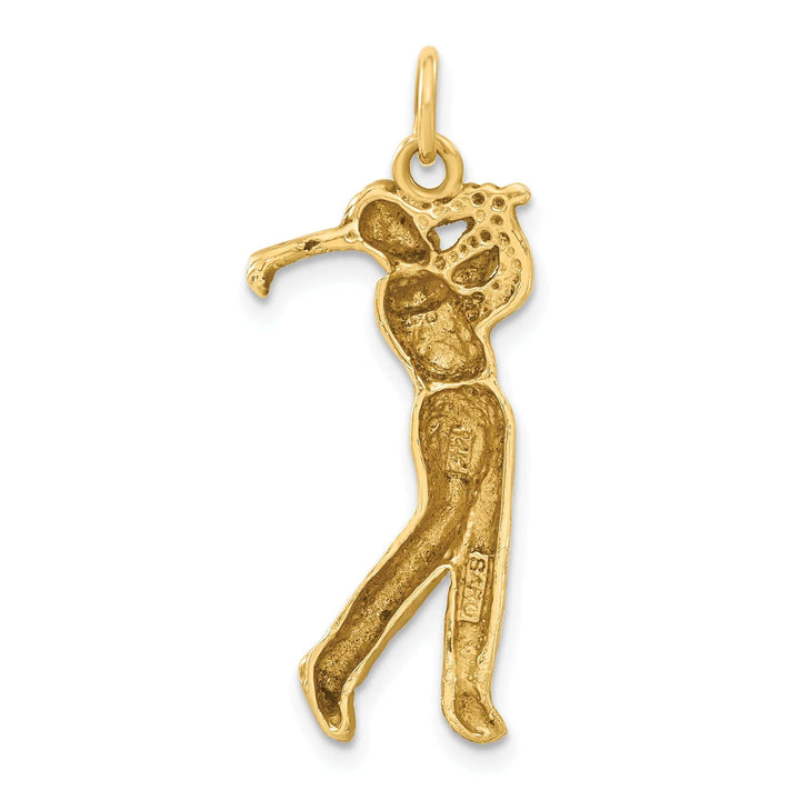 Lovely Rita's Pendants & Charms 14k Yellow Gold Male Playing Golfer Pendant