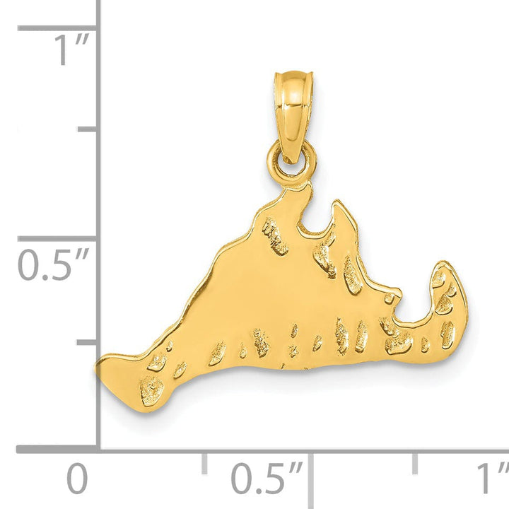 Lovely Rita's Pendants & Charms 14K Yellow Gold Map Shape of MARTHA'S VINEYARD ISLAND Pendant