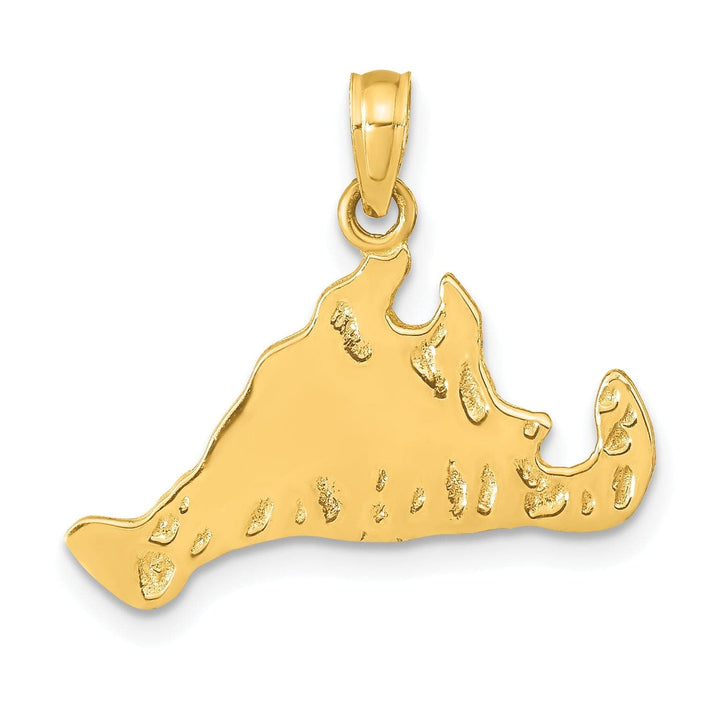 Lovely Rita's Pendants & Charms 14K Yellow Gold Map Shape of MARTHA'S VINEYARD ISLAND Pendant