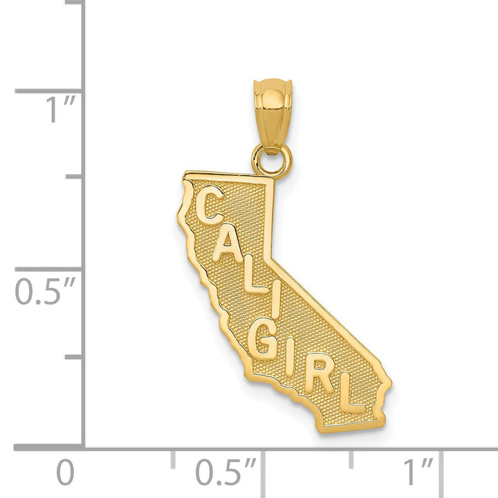 Lovely Rita's Pendants & Charms 14k Yellow Gold Map State of CALI GIRL Design Pendant