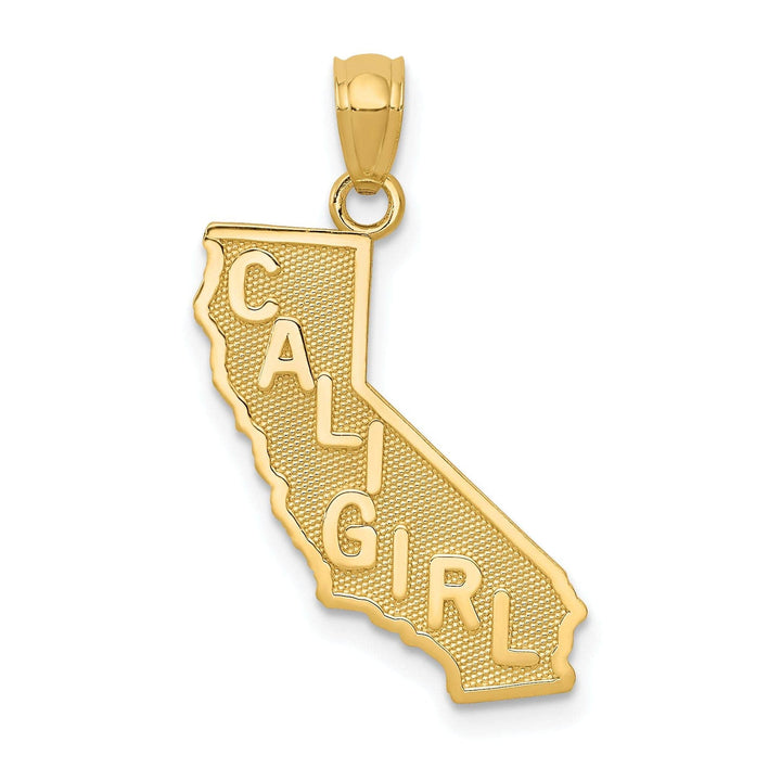 Lovely Rita's Pendants & Charms 14k Yellow Gold Map State of CALI GIRL Design Pendant