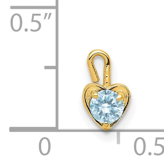 Lovely Rita's Pendants & Charms 14k Yellow Gold March Birthstone Heart Charm