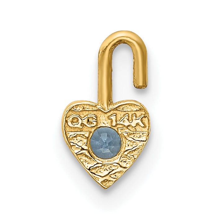 Lovely Rita's Pendants & Charms 14k Yellow Gold March Birthstone Heart Charm