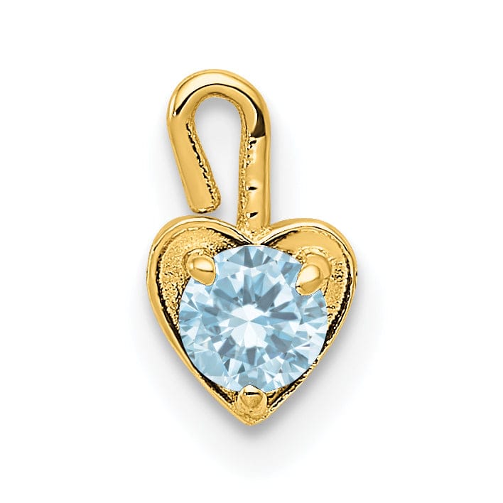 Lovely Rita's Pendants & Charms 14k Yellow Gold March Birthstone Heart Charm