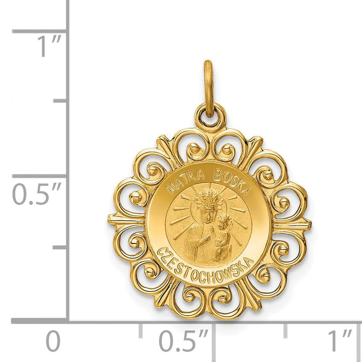 Lovely Rita's Pendants & Charms 14k Yellow Gold Matka Boska Medal Pendant