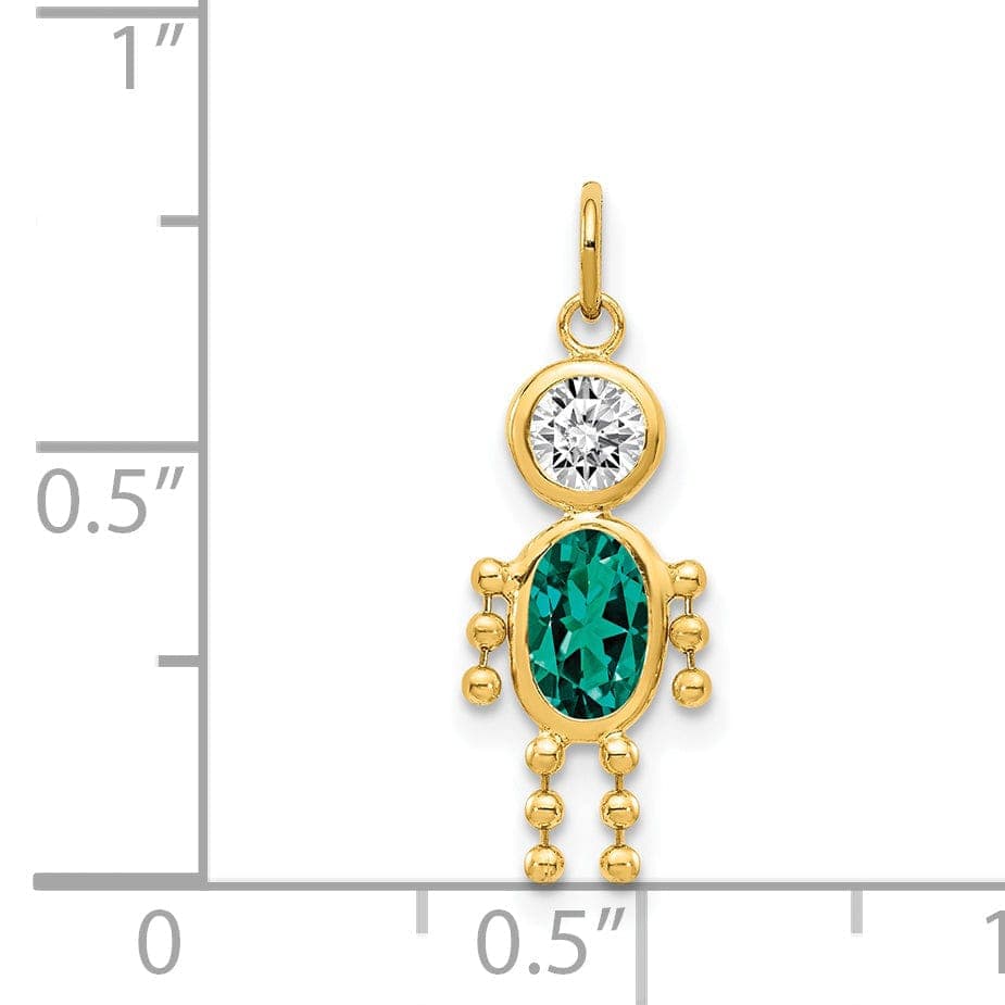 Lovely Rita's Pendants & Charms 14k Yellow Gold May Boy Gemstone Charm