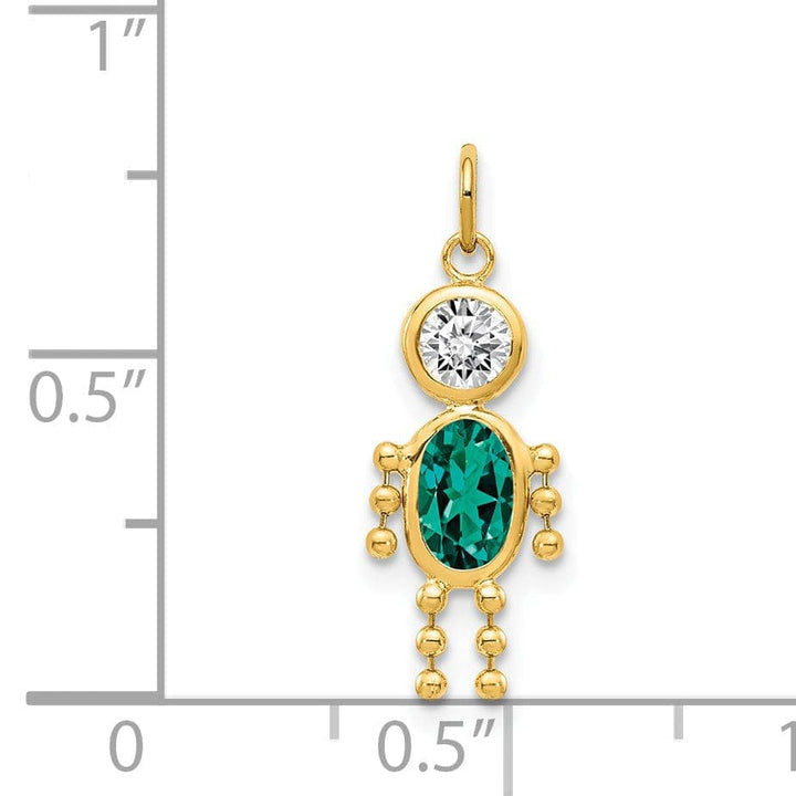 Lovely Rita's Pendants & Charms 14k Yellow Gold May Boy Gemstone Charm