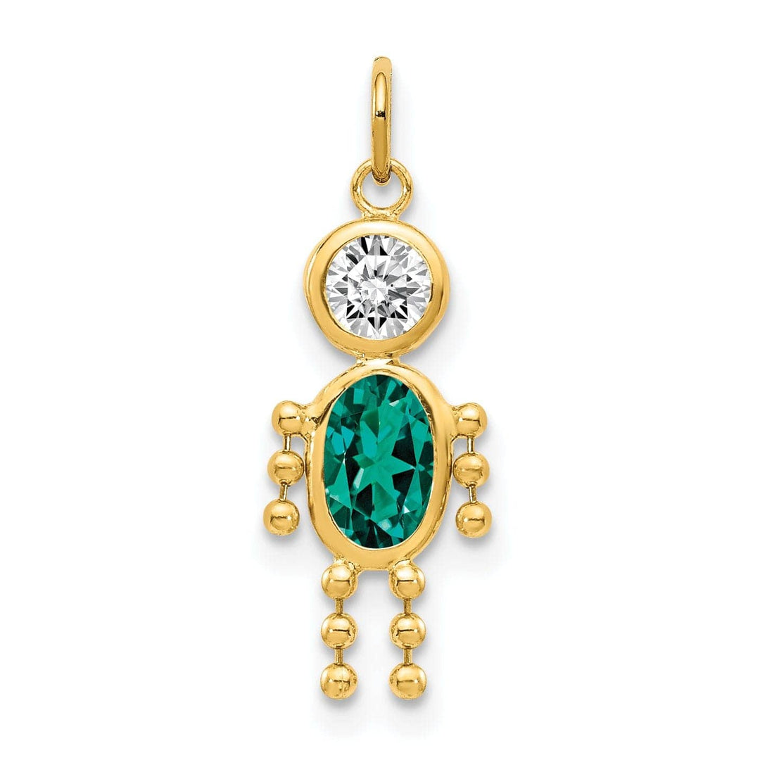 Lovely Rita's Pendants & Charms 14k Yellow Gold May Boy Gemstone Charm
