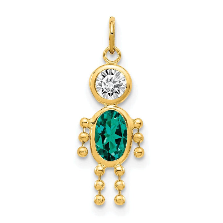 Lovely Rita's Pendants & Charms 14k Yellow Gold May Boy Gemstone Charm