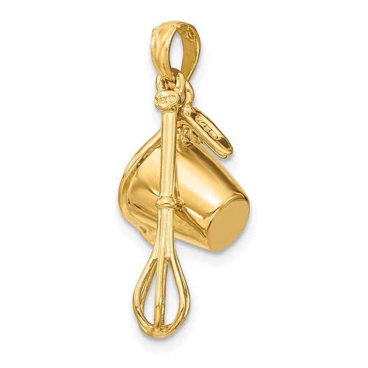 Lovely Rita's Pendants & Charms 14k Yellow Gold Measuring Cup and Whisk Pendant