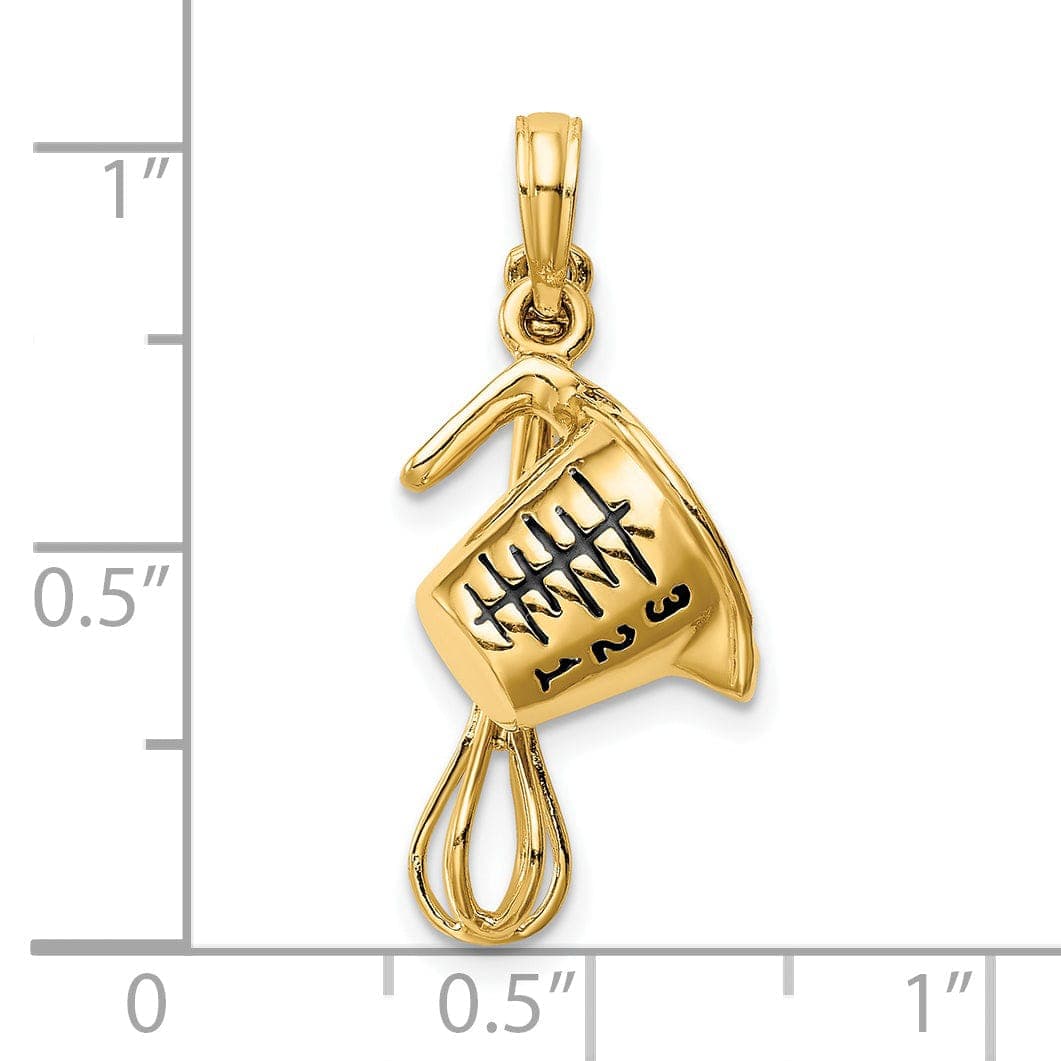 Lovely Rita's Pendants & Charms 14k Yellow Gold Measuring Cup and Whisk Pendant