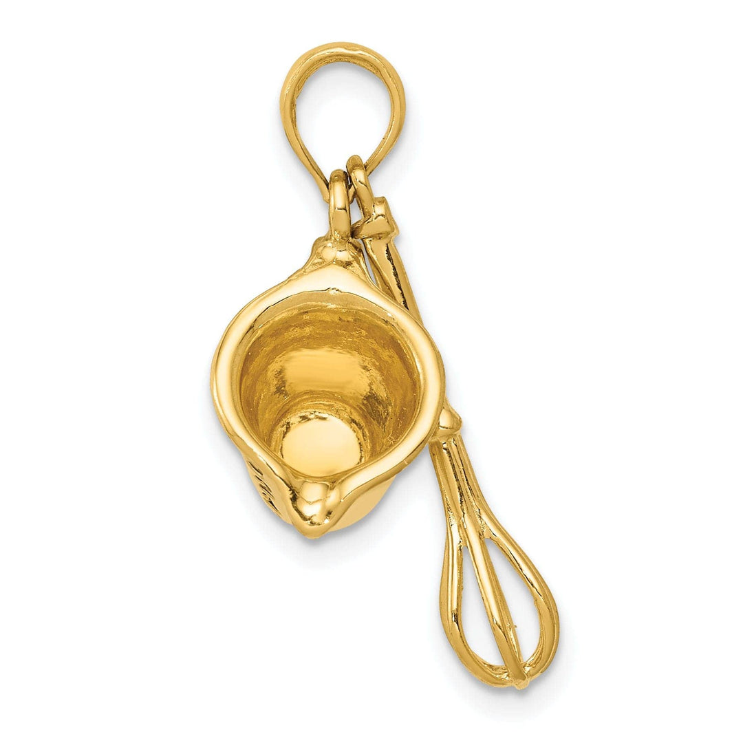 Lovely Rita's Pendants & Charms 14k Yellow Gold Measuring Cup and Whisk Pendant