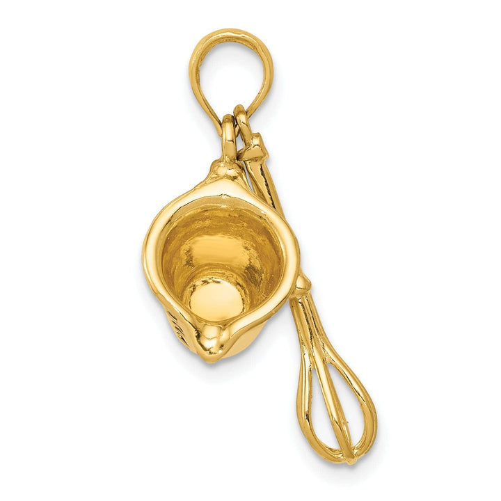 Lovely Rita's Pendants & Charms 14k Yellow Gold Measuring Cup and Whisk Pendant