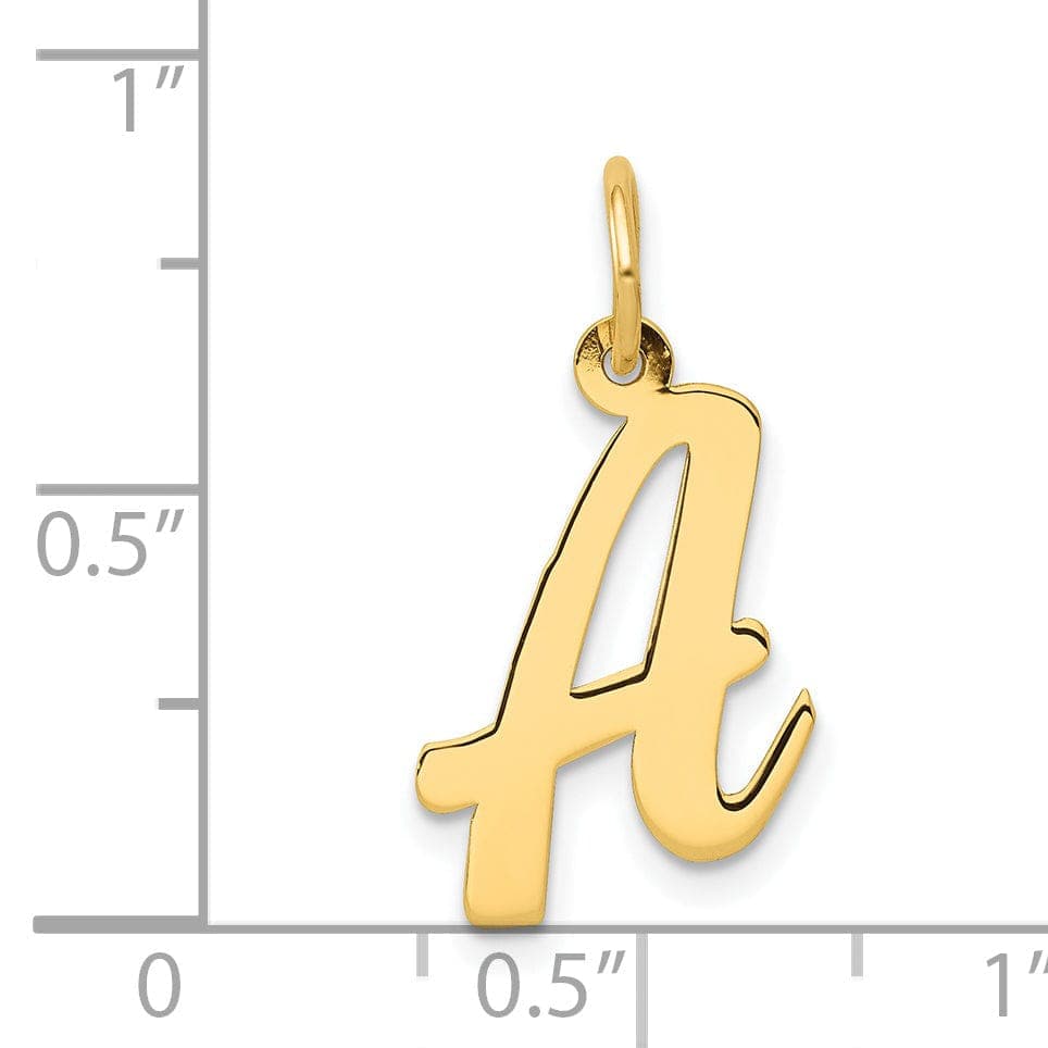 Lovely Rita's Pendants & Charms 14K Yellow Gold Medium Size Fancy Script Design Letter A Initial Pendant