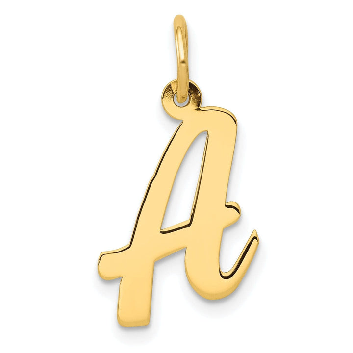 Lovely Rita's Pendants & Charms 14K Yellow Gold Medium Size Fancy Script Design Letter A Initial Pendant