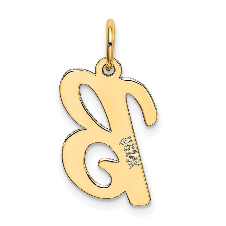 Lovely Rita's Pendants & Charms 14K Yellow Gold Medium Size Fancy Script Design Letter B Initial Pendant