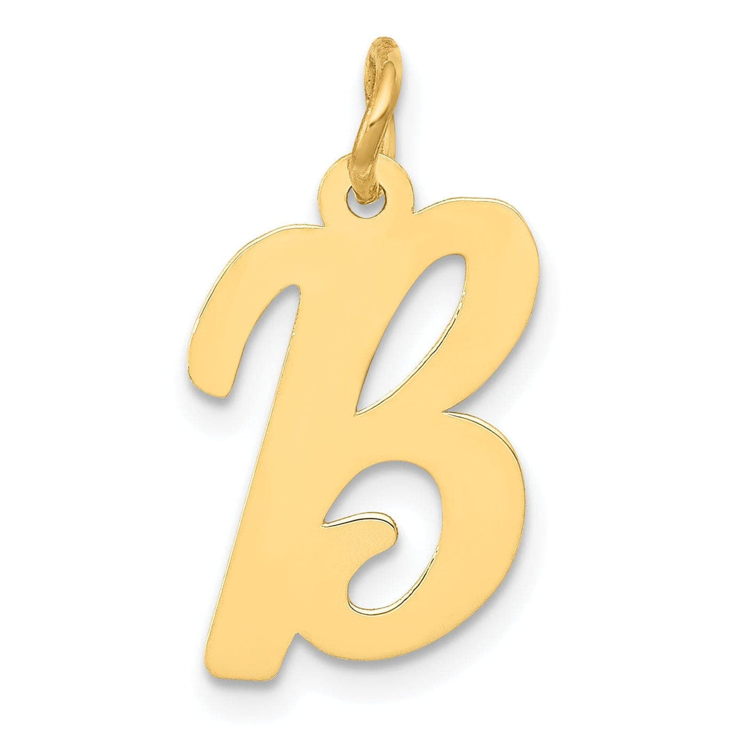 Lovely Rita's Pendants & Charms 14K Yellow Gold Medium Size Fancy Script Design Letter B Initial Pendant