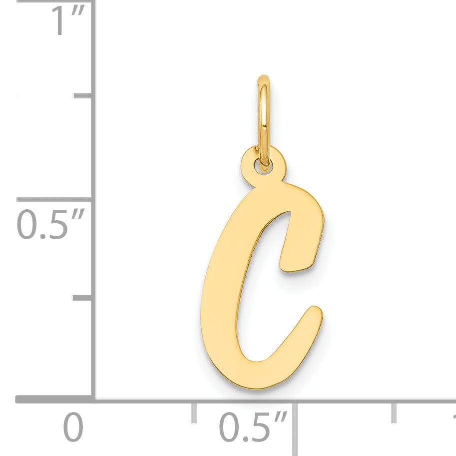 Lovely Rita's Pendants & Charms 14K Yellow Gold Medium Size Fancy Script Design Letter C Initial Pendant