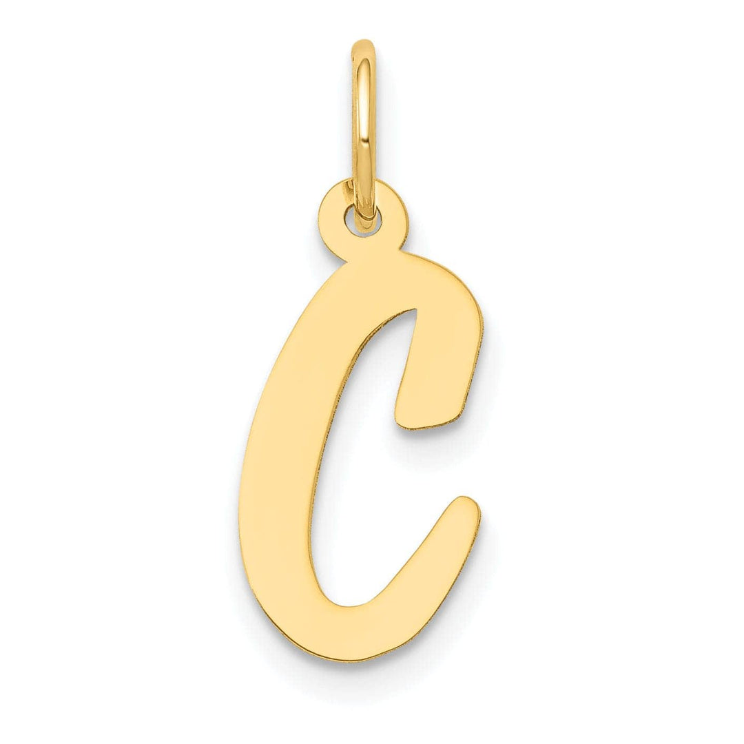 Lovely Rita's Pendants & Charms 14K Yellow Gold Medium Size Fancy Script Design Letter C Initial Pendant