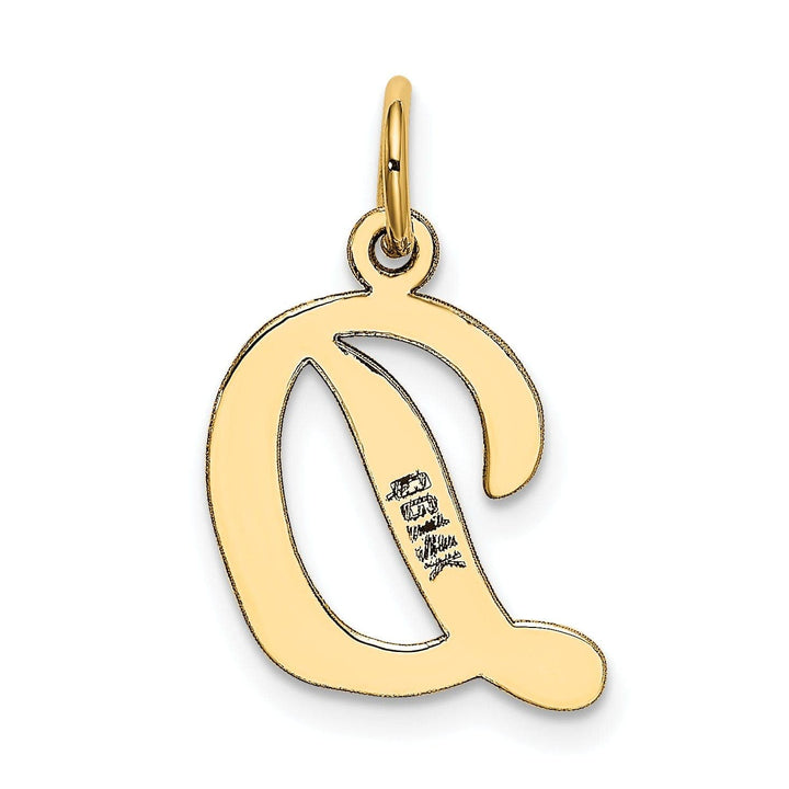 Lovely Rita's Pendants & Charms 14K Yellow Gold Medium Size Fancy Script Design Letter D Initial Pendant